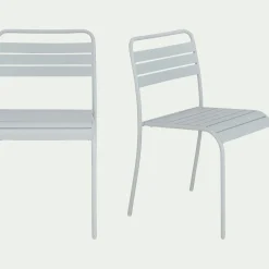 Chaise de jardin empilable en acier - gris vesuve
