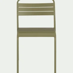 Chaise de jardin empilable en acier - vert kaki
