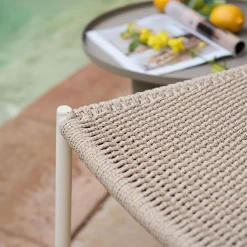 Chaise de jardin en acier et cordage - beige