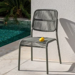 Chaise de jardin en corde tissée - vert cèdre