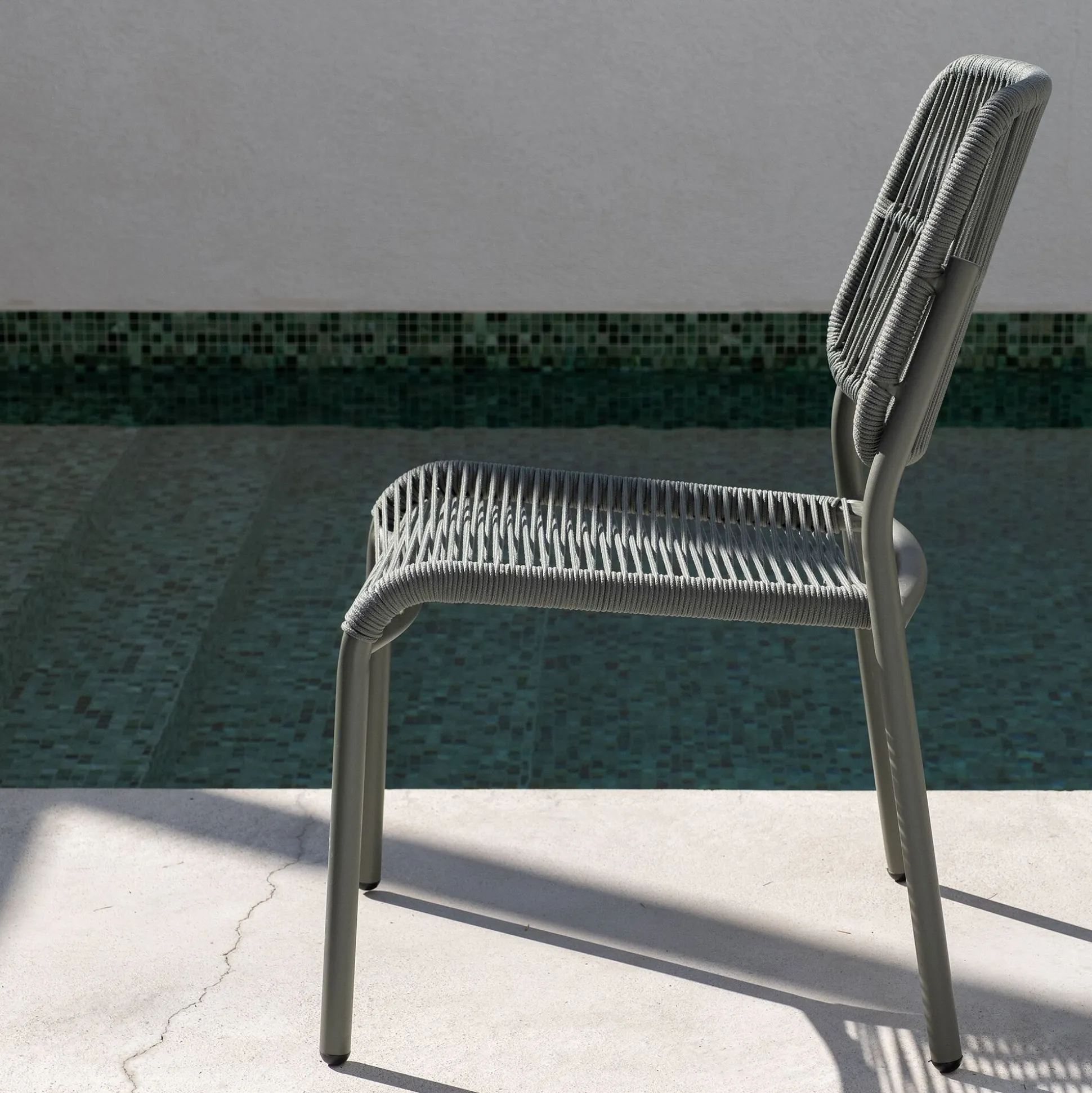 Chaise de jardin en corde tissée - vert cèdre