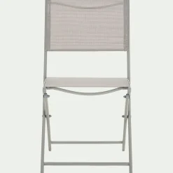 Chaise de jardin pliante en acier et textilène - gris vésuve