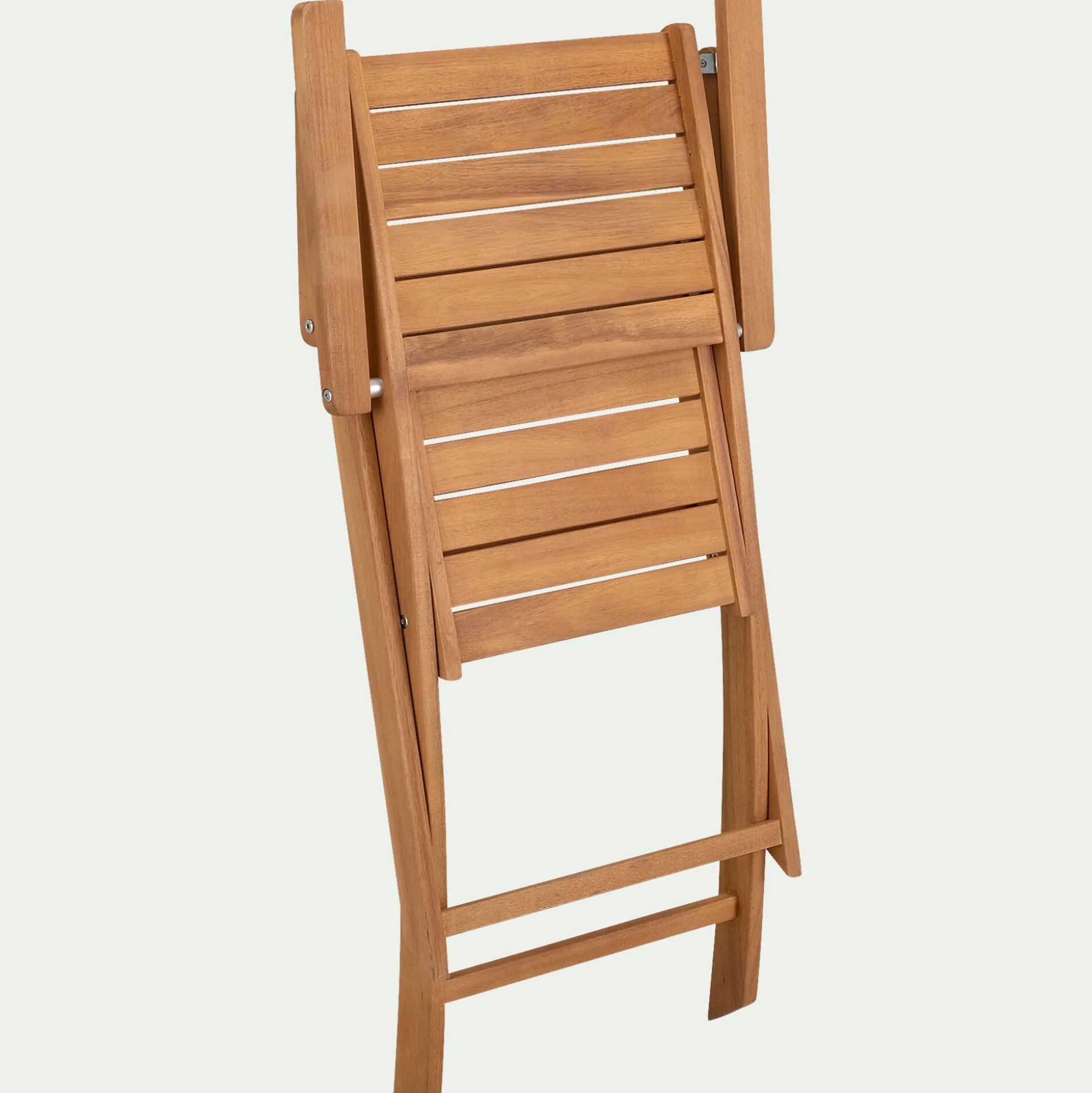 Chaise de jardin pliante avec accoudoirs en acacia - bois clair