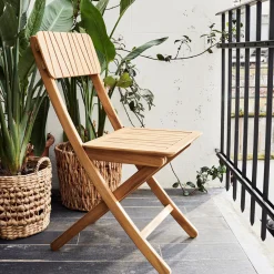 Chaise de jardin pliante en acacia huilé - bois foncé