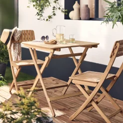 Chaise de jardin pliante en acacia huilé - bois foncé