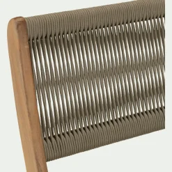 Chaise de jardin pliante en acacia et corde - bois clair