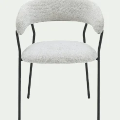 Chaise de repas avec accoudoirs en tissu - beige