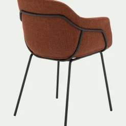Chaise de repas avec accoudoirs en tissu - brun rustrel
