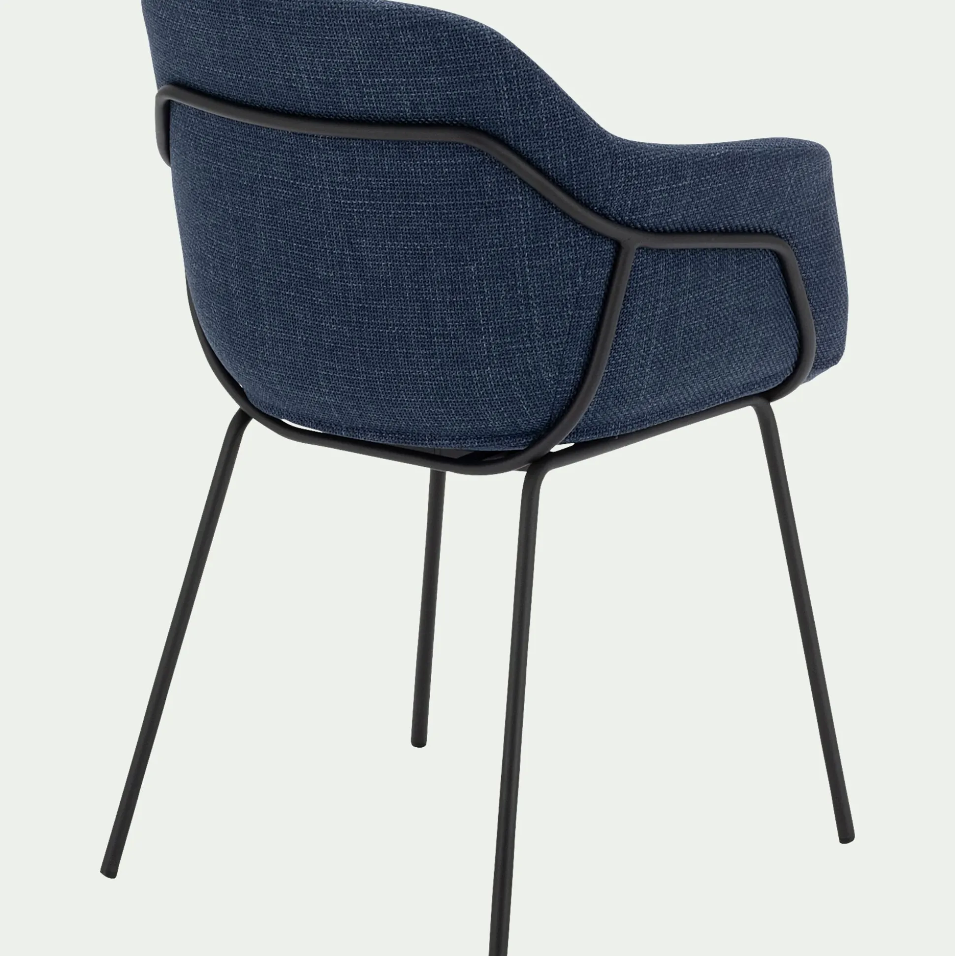 Chaise de repas avec accoudoirs en tissu - bleu figuerolles
