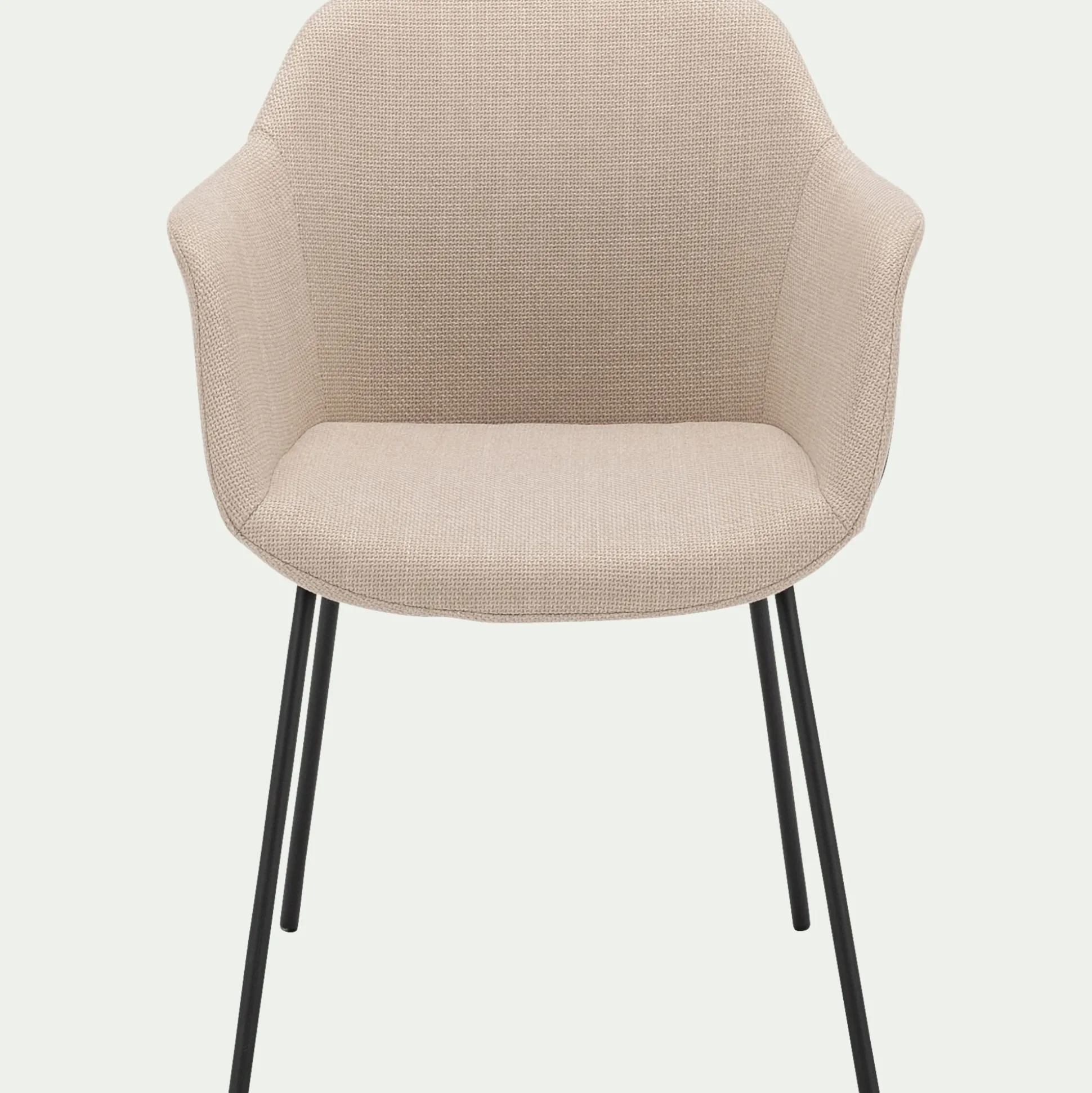 Chaise de repas avec accoudoirs en tissu - beige alpilles