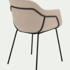 Chaise de repas avec accoudoirs en tissu - beige alpilles