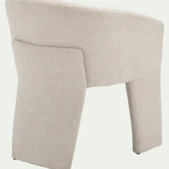 Chaise de repas contemporaine avec accoudoirs en tissu - beige