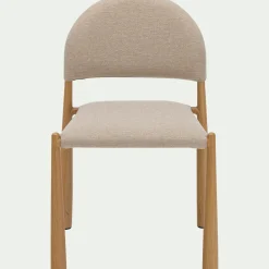 Chaise de repas contemporaine en tissu - beige