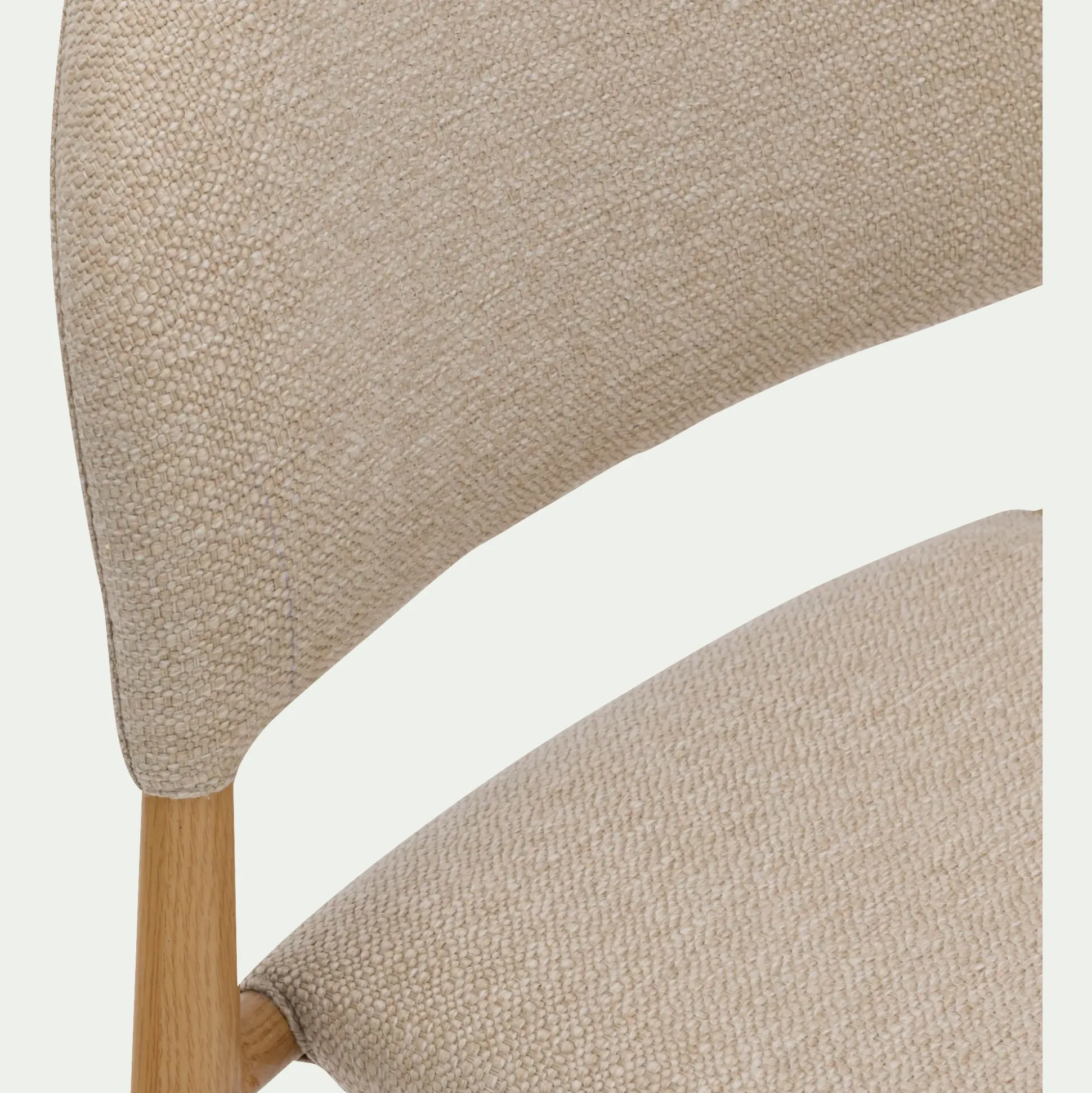 Chaise de repas contemporaine en tissu - beige