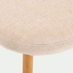 Chaise de repas en tissu et chêne - beige