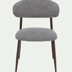 Chaise de repas en tissu et acier - gris