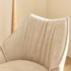 Chaise de repas en tissu - blanc écru