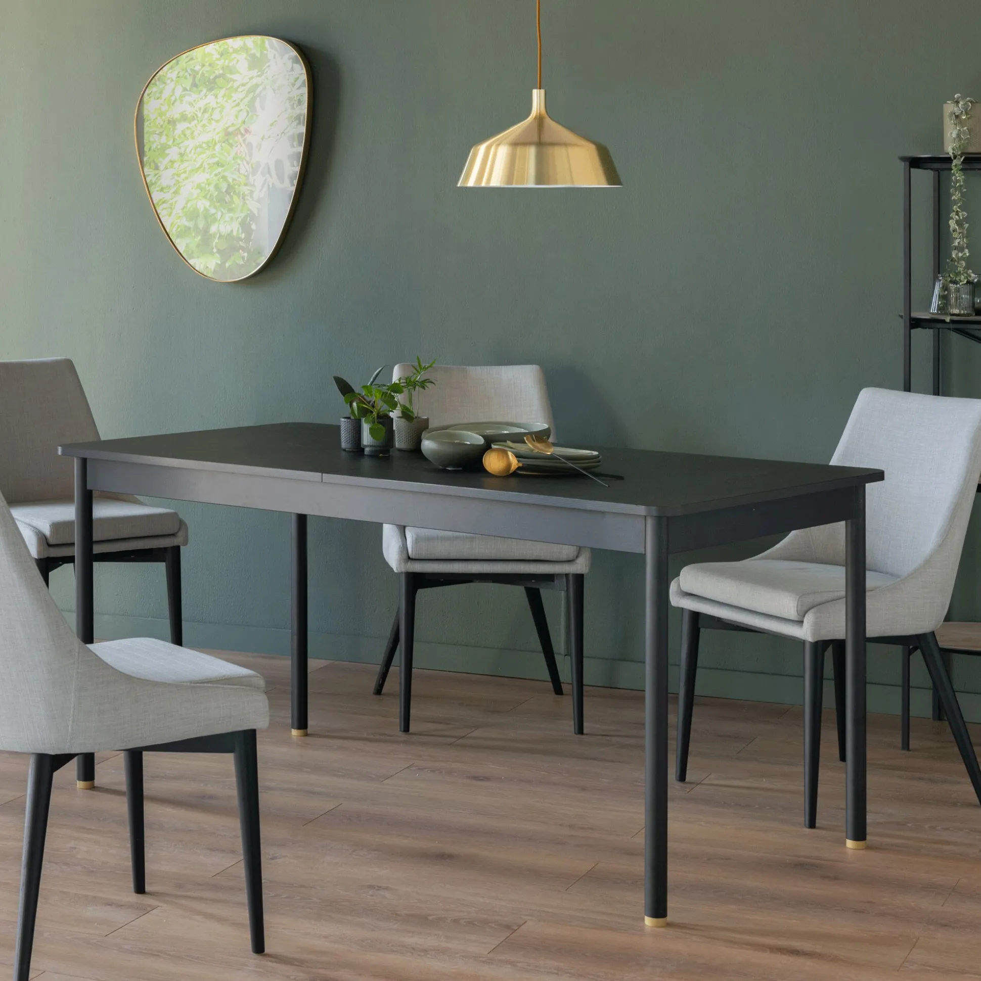 Chaise de repas en tissu - gris clair