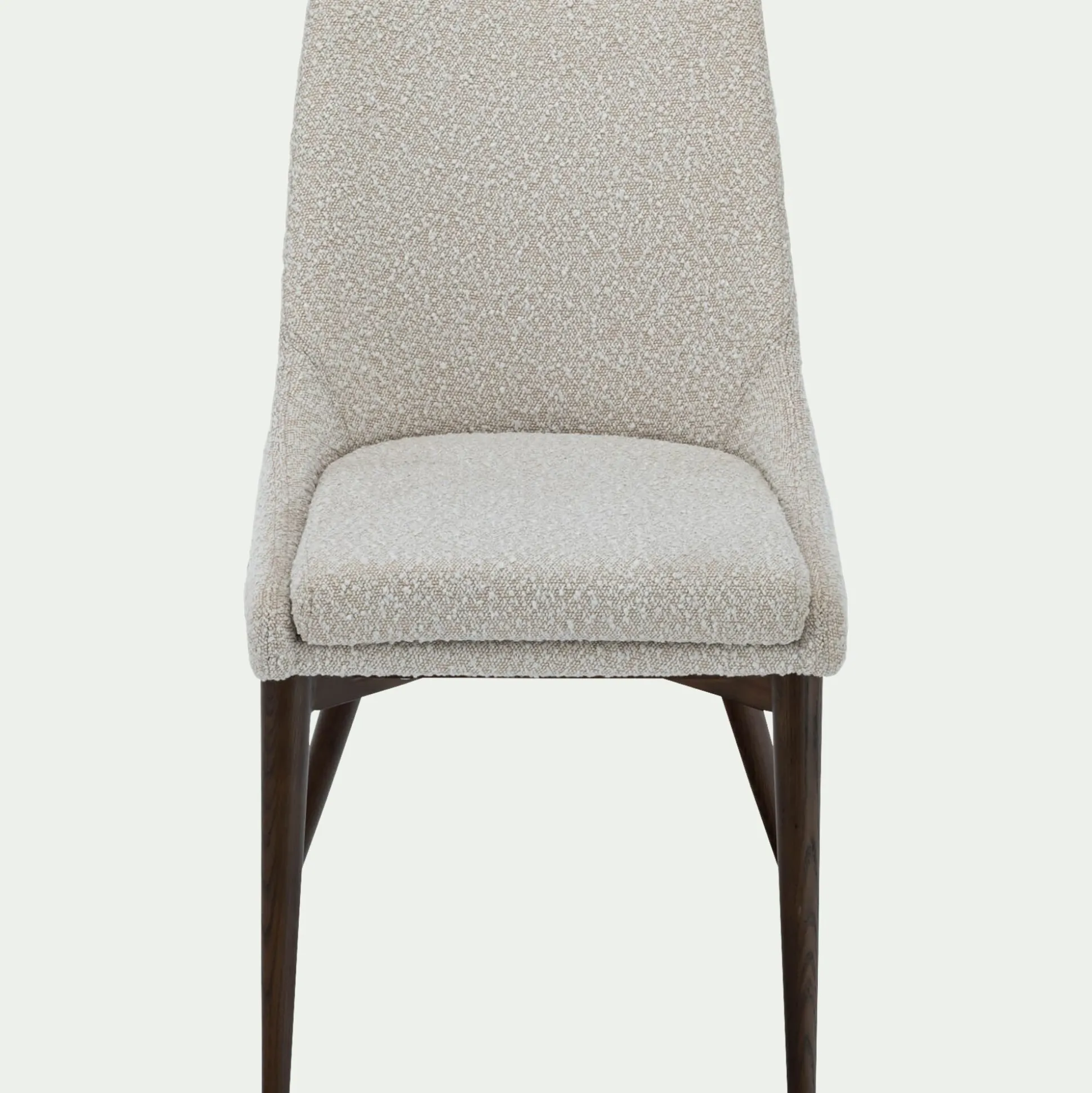 Chaise de repas en tissu bouclette rasé - blanc écru