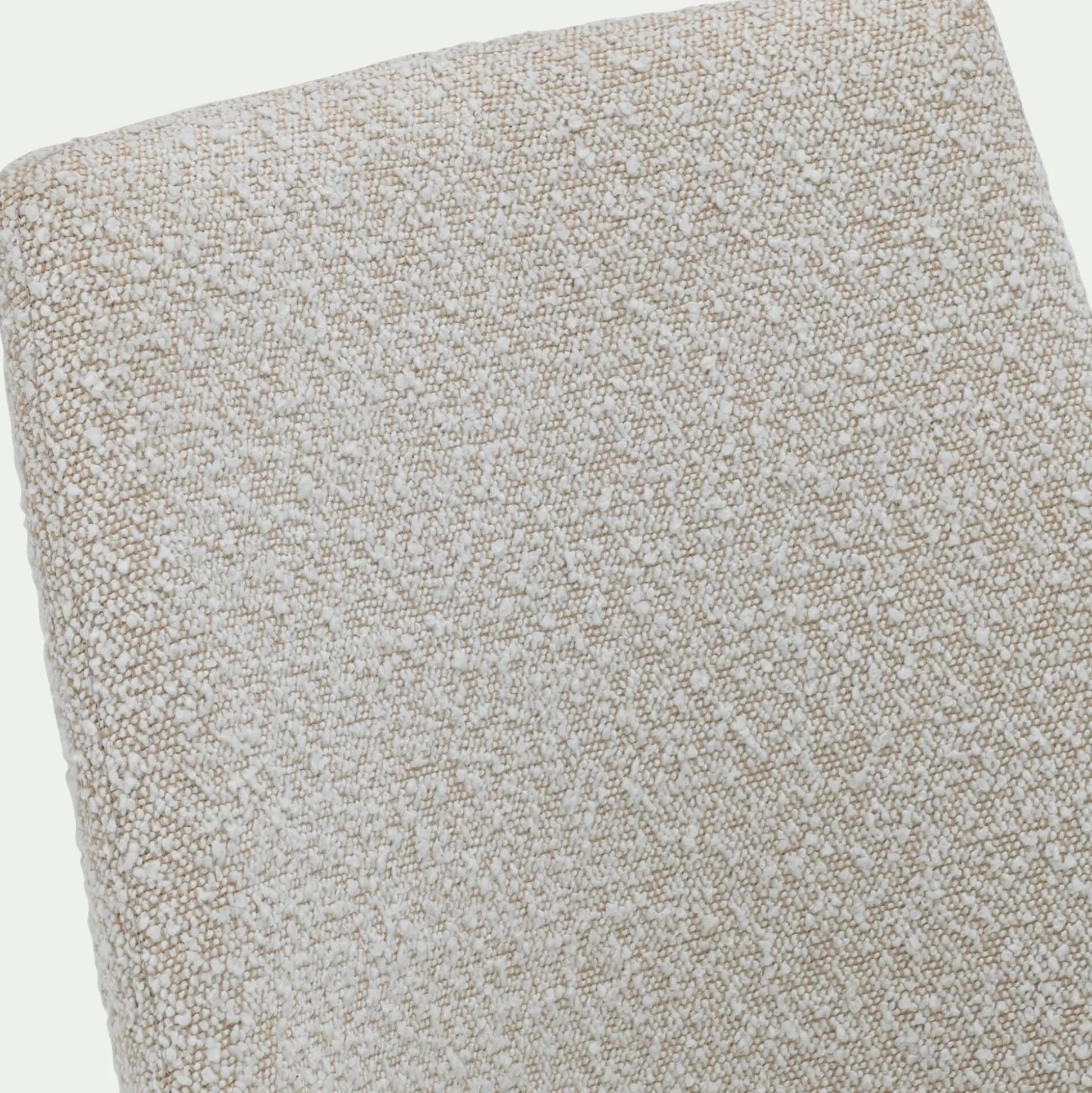 Chaise de repas en tissu bouclette rasé - blanc écru