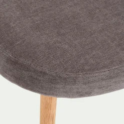 Chaise de repas en tissu et chêne - gris ardoise