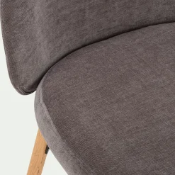 Chaise de repas en tissu et chêne - gris ardoise