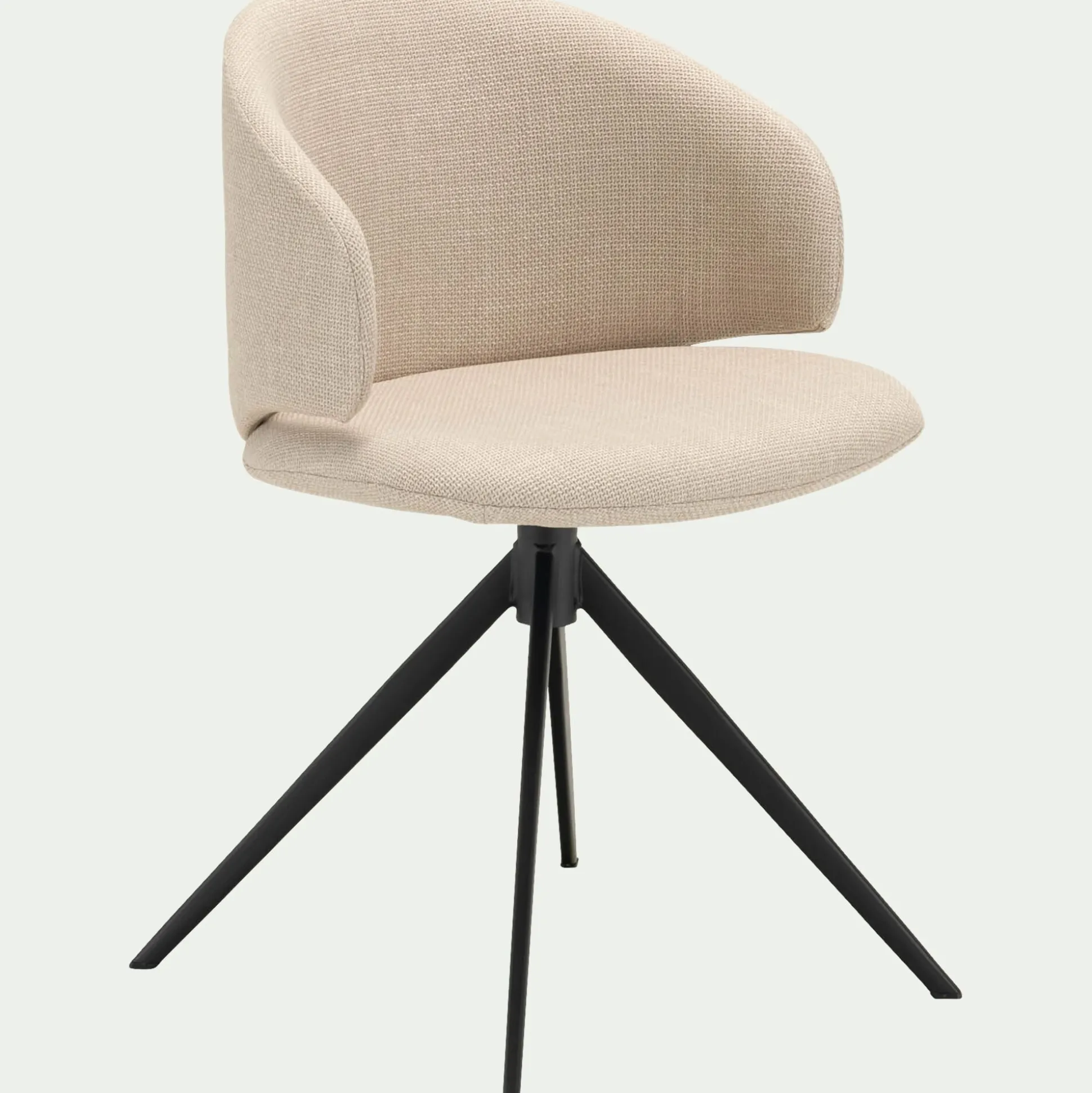 Chaise de repas pivotante en tissu - beige