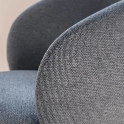 Chaise de repas pivotante avec accoudoirs en tissu - gris