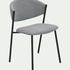 Chaise de repas épurée en tissu - gris