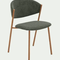 Chaise de repas épurée en tissu - vert
