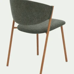 Chaise de repas épurée en tissu - vert
