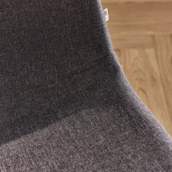 Chaise en acier effet bois et tissu - gris ardoise