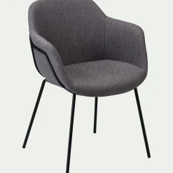 Chaise en tissu avec accoudoirs - gris ardoise