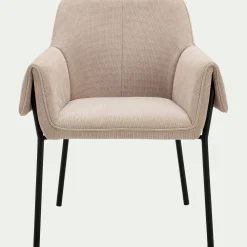 Chaise en tissu avec accoudoirs - gris