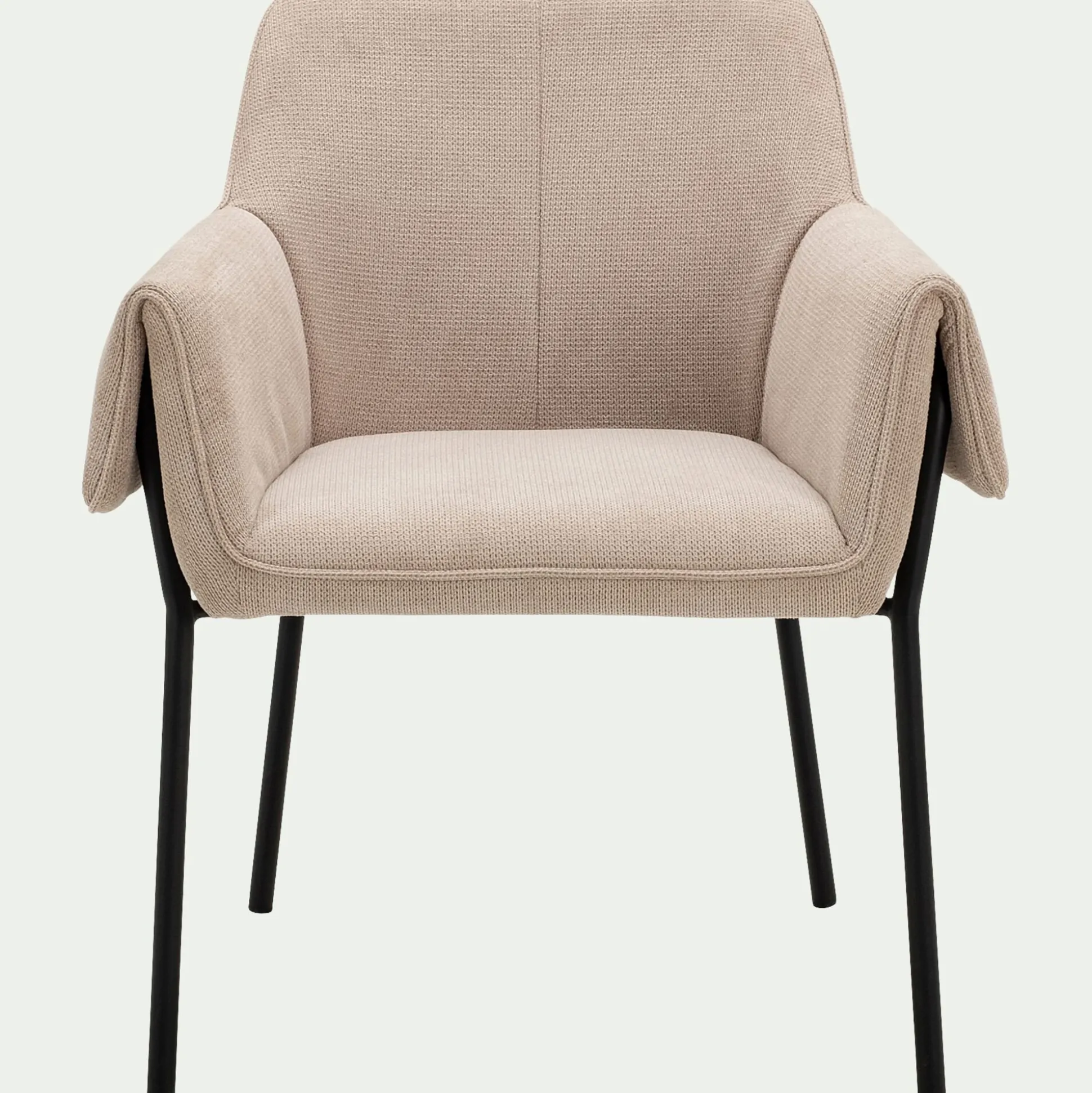 Chaise en tissu avec accoudoirs - gris