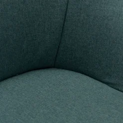 Chaise en tissu avec accoudoirs et piétement naturel - vert cèdre