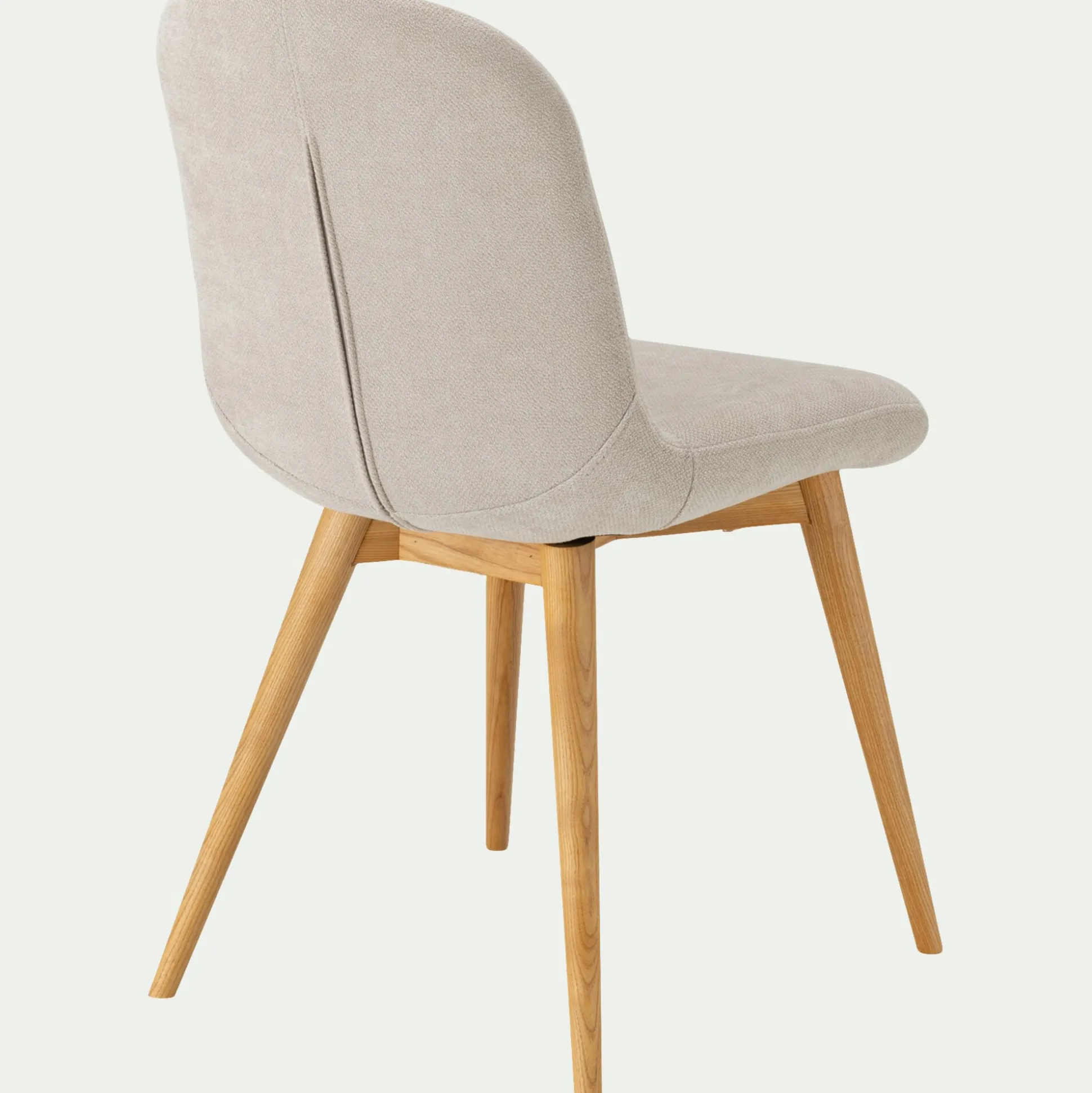 Chaise en tissu avec pied en frêne - beige