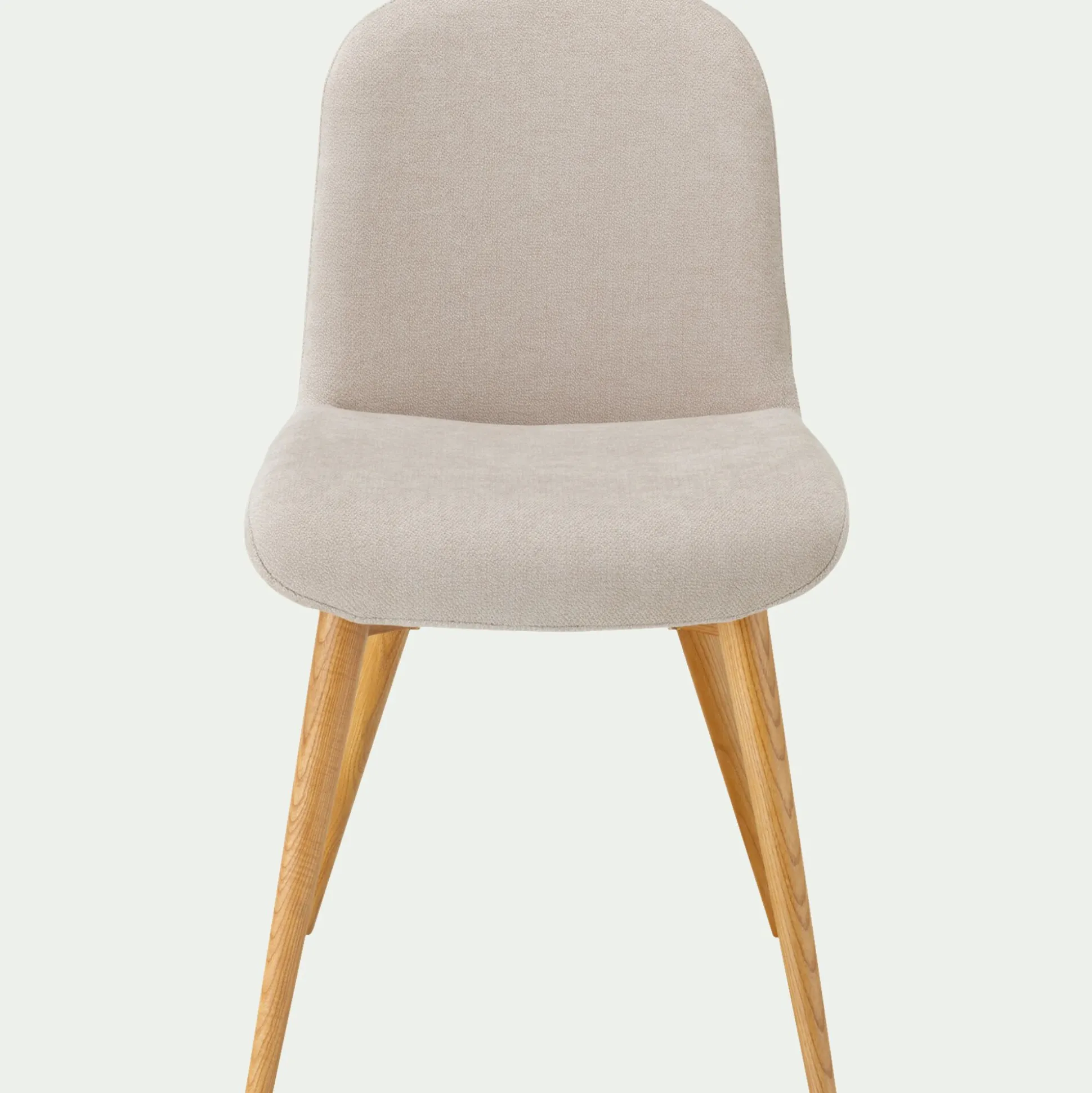 Chaise en tissu avec pied en frêne - beige