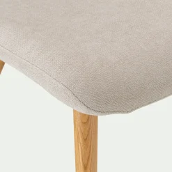 Chaise en tissu avec pied en frêne - beige