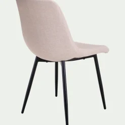 Chaise en tissu bouclettes et en métal - beige