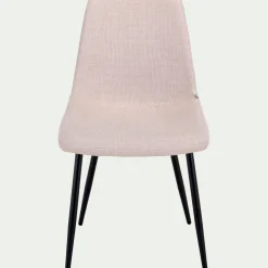 Chaise en tissu bouclettes et en métal - beige