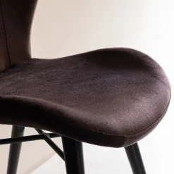 Chaise en tissu effet velours sans accoudoirs - noir