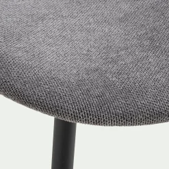 Chaise en tissu et bois d'eucalyptus - gris anthracite