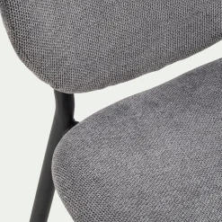 Chaise en tissu et bois d'eucalyptus - gris anthracite