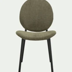 Chaise en tissu et bois d'eucalyptus - vert