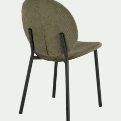 Chaise en tissu et bois d'eucalyptus - vert