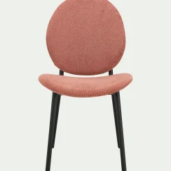 Chaise en tissu et bois d'eucalyptus - terracotta