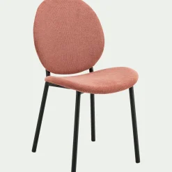 Chaise en tissu et bois d'eucalyptus - terracotta