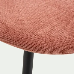 Chaise en tissu et bois d'eucalyptus - terracotta