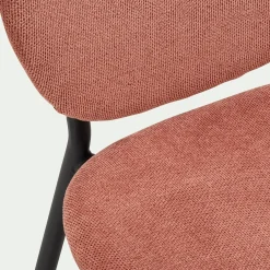 Chaise en tissu et bois d'eucalyptus - terracotta